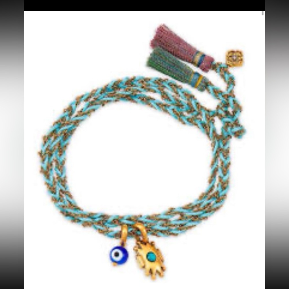 Kendra Scott
Gold-Plated Gemstone & Evil Eye Braided Cord Wrap Bracelet